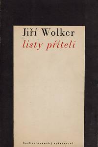 156319. Wolker, Jiří – Listy příteli