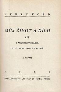 Ford, Henry – Můj život a dílo I.-III.