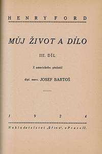 Ford, Henry – Můj život a dílo I.-III.