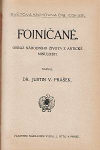 Prášek, Justin Václav – Egypt za slavných dob faraonův ; Aegaeové ; Foiníčané, Obraz národního života z antické minulosti