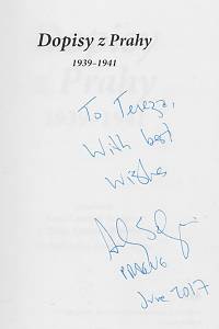 Dopisy z Prahy 1939-1941 / uspořádaly Raya Czerner Schapiro a Helga Czerner Weinberg (podpis)