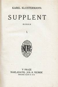 Klostermann, Karel – Supplent I., Román