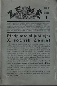 157908. Země : měsíčník zábavný a poučný. Ročník X., číslo 1-10 (1928-1929)