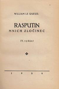 Queux, William le – Rasputin, Mnich zločinec