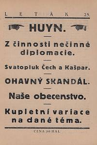 66803. Bass, Eduard [= Schmidt, Eduard] – Huyn ; Z činnosti nečinné diplomacie ; Svatopluk Čech a Kašpar ; Ohavný skandál ; Naše obecenstvo ; Kupletní variace na dané téma