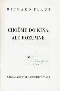 69160. Plaut, Richard – Choďme do kina, ale rozumně, Filmová příručka