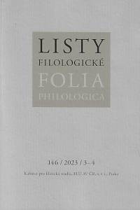 157965. Listy filologické = Folia philologica. Ročník 146, číslo 3-4 (2023)