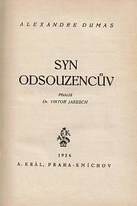 Dumas, Alexandre – Syn odsouzencův