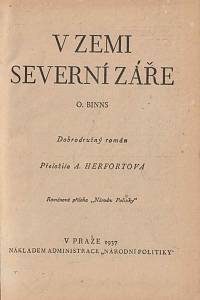 Binns, Ottwell – V zemi severní záře, Dobrodružný román