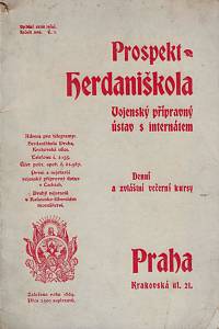 158149. Prospekt - Herdaniškola : vojenský přípravný ústav s internátem. Ročník 1908, č. 1