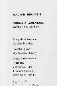 Brandejs, Vladimír – Prosby a lamentace aneb Život nevyprosíš (podpis)