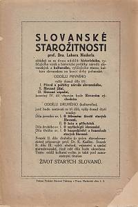 Niederle, Lubor – Slovanské starožitnosti, Oddíl kulturní, Život starých Slovanů, Základy kulturních starožitností slovanských, Dílu III. svazek 1.