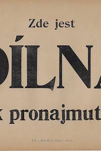 158241. Fuchs, Hynek – Zde jest dílna k pronajmutí