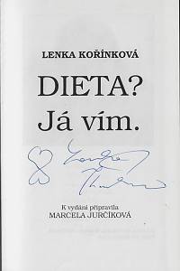 Kořínková, Lenka – Dieta? Já vím. (podpis)