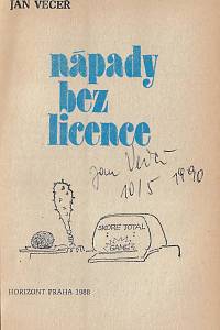 Věčeř, Jan – Nápady bez licence (podpis)