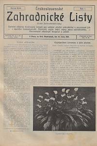 Československé zahradnické listy : ústřední odborný týdeník pro veškerá odvětví zahradnictví a povznesení jich v republice Československé. Ročník XVII. (1920) - ročník XIX. (1922)