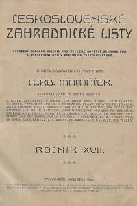 159132. Československé zahradnické listy : ústřední odborný týdeník pro veškerá odvětví zahradnictví a povznesení jich v republice Československé. Ročník XVII. (1920) - ročník XIX. (1922)