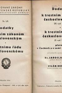 Kallab, Jaroslav / Herrnritt, Vilém – Dodatky k trestním zákonům československým (III. vyd. 1933) a k trestnímu řádu československému (II. vyd. 1931) platným v Čechách a v zemi moravskoslezské