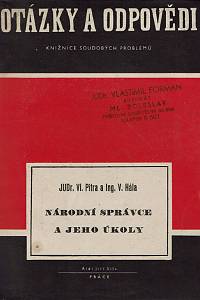 158342. Pitra, Vladislav / Hála, Václav – Národní správce a jeho úkoly