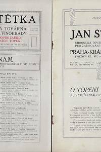 Jan Štětka, strojnická továrna, Praha - Královské Vinohrady 892, special. závod pro zařizování ústředních topení a větrání