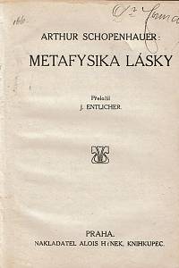 Schopenhauer, Arthur – Metafysika lásky