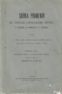 158401. Albín Vrchbělský, Jan Akron / Truhlář, Antonín – Jana Albína Ezopovy fabule a Brantovy rozprávky, Dle sborníku prostějovského z r. 1557