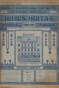 160028. První moravský největší zasilatelský dům Julius Hoitas, Hodonín, Morava : cenník A., ročník XII. (1911)