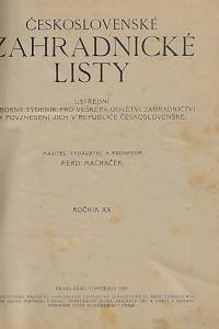 160737. Československé zahradnické listy, Ústřední odborný týdeník pro veškerá odvětví zahradnictví a povznesení jich v Reublice československé, Ročník XX. (1923)