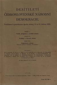 159376. Desetiletí československé národní demokracie, Publikace k pražskému sjezdu strany 13. a 14. dubna 1929