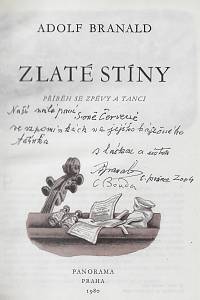 Branald, Adolf – Zlaté stíny : příběh se zpěvy a tanci (podpis)