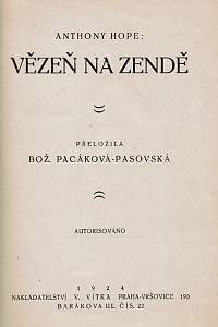 Hope, Anthony – Vězeň na Zendě