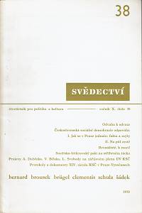 159538. Svědectví, Čtvrtletník pro politiku a kulturu, ročník X., číslo 38 (1970)