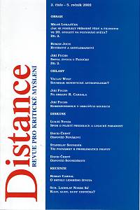 160563. Distance : revue pro kritické myšlení, Ročník V., číslo 2 (2002)