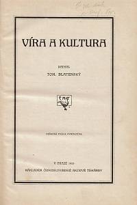 Blatenský, Tomáš – Víra a kultura