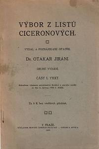 161449. Cicero, Marcus Tullius – Výbor z listů Ciceronových. Část I., Text