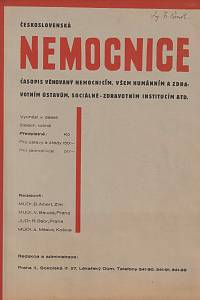 162676. Československá nemocnice : časopis věnovaný nemocnicím, všem humánním a zdravotním ústavům, sociálně-zdravotním institucím atd.. Ročník VI, č. 7.-8. (srpen-září 1936)