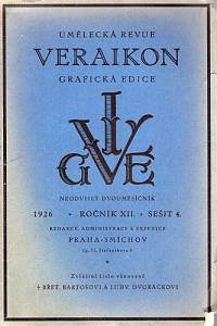 84303. Umělecká revue Veraikon, edice grafická. Ročník XII. Sešit čís. 4. (1926)