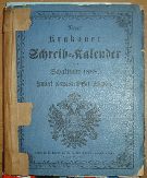 37932. Neur Krakauer auf Wien berechneter Schreib-Kalender auf das Schaltjahr nach der Geburt jessu Chrissti 1888, Hundert vierunddreissigsster Jahrgang