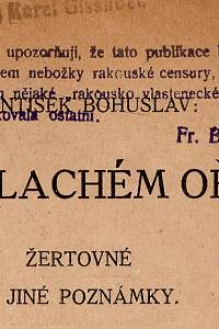 Bohuslav, František – Na plachém oři. Žertovné a jiné poznámky.