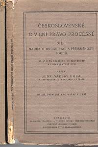 104178. Hora, Václav – Československé civilní právo procesní. I.-III.